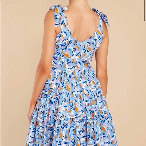 Like new blue & orange tie dress - Picture 2 of 4